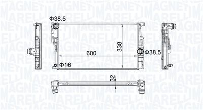 Radiator, engine cooling MAGNETI MARELLI 350213202200
