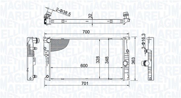 MAGNETI MARELLI 350213202400 Radiator, engine cooling