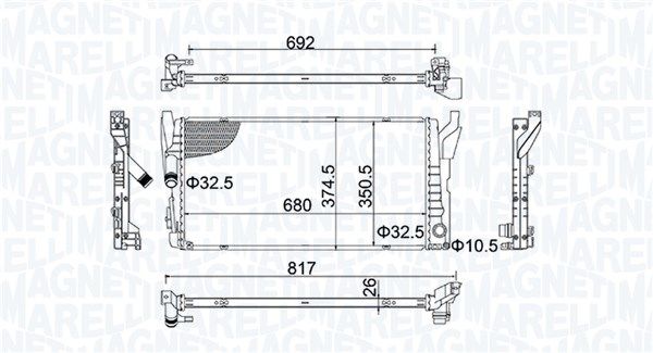 MAGNETI MARELLI 350213202800 Radiator, engine cooling