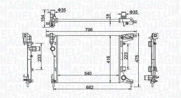 MAGNETI MARELLI 350213203300 Radiator, engine cooling