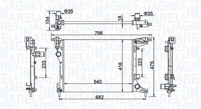 Radiator, engine cooling MAGNETI MARELLI 350213203300