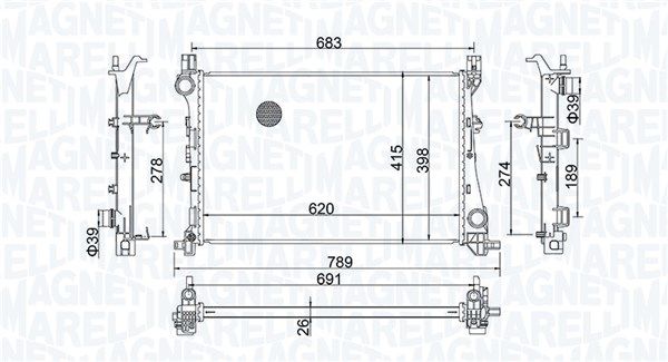 MAGNETI MARELLI 350213203400 Radiator, engine cooling