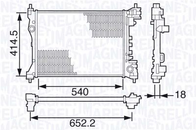 Radiator, engine cooling MAGNETI MARELLI 350213203500