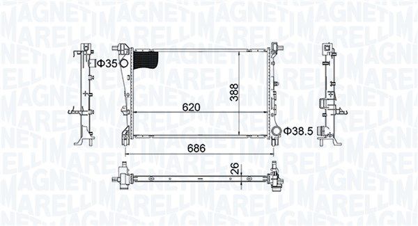 MAGNETI MARELLI 350213203800 Radiator, engine cooling