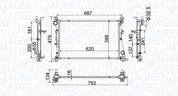 MAGNETI MARELLI 350213203900 Radiator, engine cooling