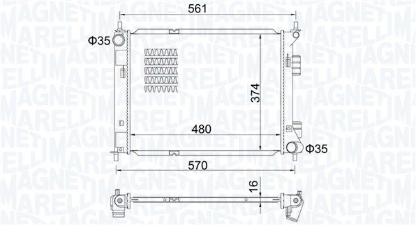 MAGNETI MARELLI 350213204500 Radiator, engine cooling