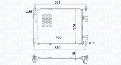 Radiator, engine cooling MAGNETI MARELLI 350213204500