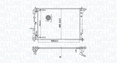 Radiator, engine cooling MAGNETI MARELLI 350213204800