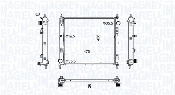 MAGNETI MARELLI 350213205500 Radiator, engine cooling