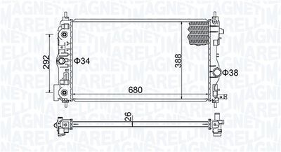 Radiator, engine cooling MAGNETI MARELLI 350213206600