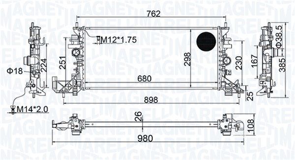 MAGNETI MARELLI 350213206700 Radiator, engine cooling