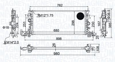 Radiator, engine cooling MAGNETI MARELLI 350213206700