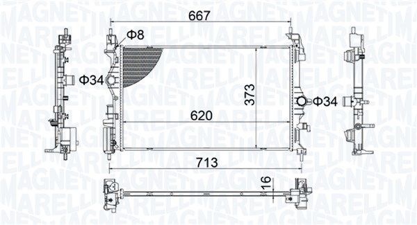 MAGNETI MARELLI 350213206800 Radiator, engine cooling