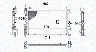 Radiator, engine cooling MAGNETI MARELLI 350213206800