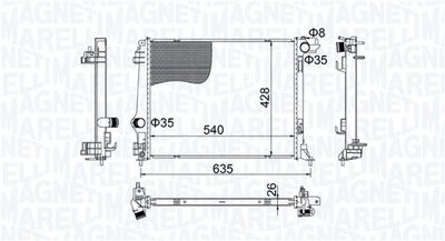 Radiator, engine cooling MAGNETI MARELLI 350213207400
