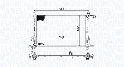 Radiator, engine cooling MAGNETI MARELLI 350213207700