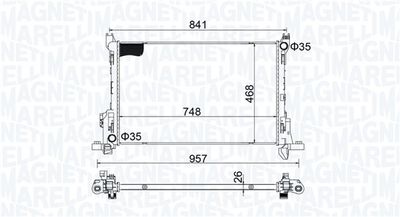 Radiator, engine cooling MAGNETI MARELLI 350213207800