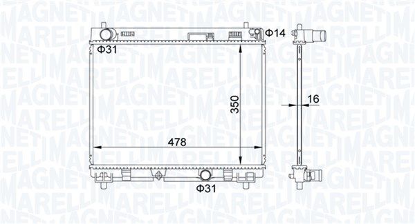 MAGNETI MARELLI 350213208200 Radiator, engine cooling