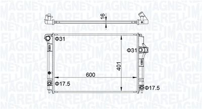 Radiator, engine cooling MAGNETI MARELLI 350213208300