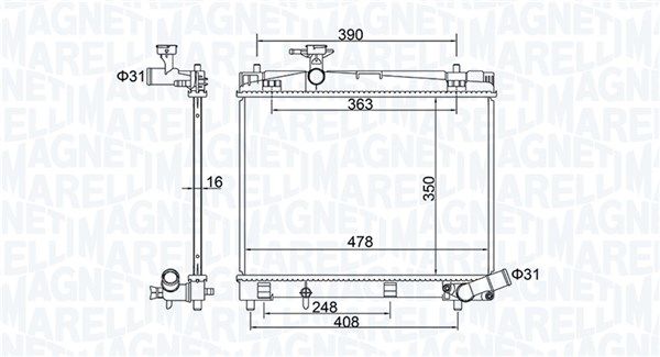MAGNETI MARELLI 350213208400 Radiator, engine cooling