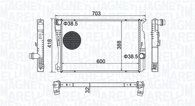 Radiator, engine cooling MAGNETI MARELLI 350213209100