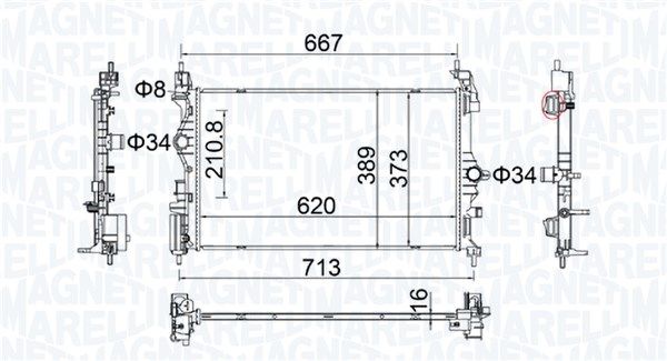 MAGNETI MARELLI 350213209300 Radiator, engine cooling