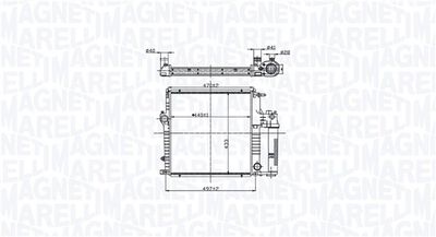 Radiator, engine cooling MAGNETI MARELLI 350213211600