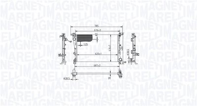 Radiator, engine cooling MAGNETI MARELLI 350213217900