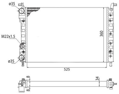 Radiator, engine cooling MAGNETI MARELLI 350213259003