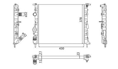 Radiator, engine cooling MAGNETI MARELLI 350213261003