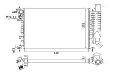 Radiator, engine cooling MAGNETI MARELLI 350213311003