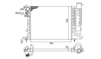 Radiator, engine cooling MAGNETI MARELLI 350213373003