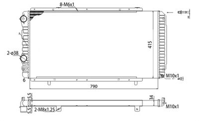 Radiator, engine cooling MAGNETI MARELLI 350213707003