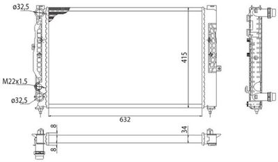 Radiator, engine cooling MAGNETI MARELLI 350213712003