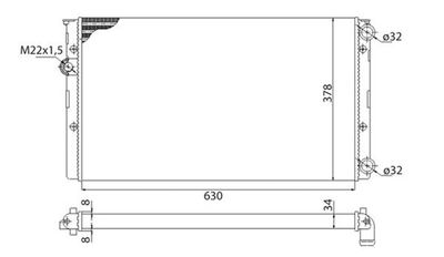 Radiator, engine cooling MAGNETI MARELLI 350213809003