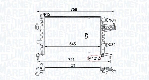 MAGNETI MARELLI 350213829000 Radiator, engine cooling