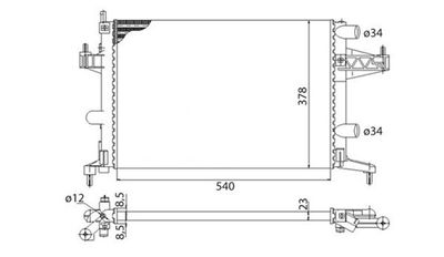 Radiator, engine cooling MAGNETI MARELLI 350213829003