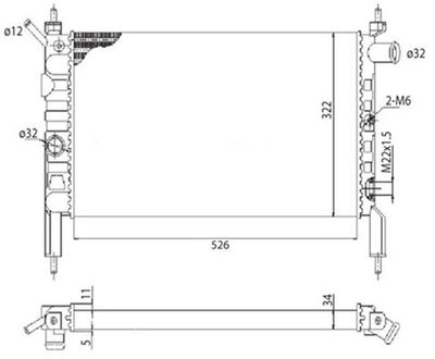 Radiator, engine cooling MAGNETI MARELLI 350213831003