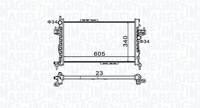 Radiator, engine cooling MAGNETI MARELLI 350213977000