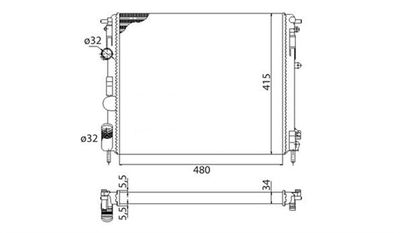 Radiator, engine cooling MAGNETI MARELLI 350213991003