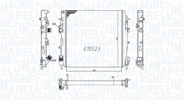 MAGNETI MARELLI 350213995000 Radiator, engine cooling