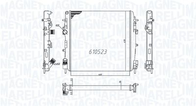 Radiator, engine cooling MAGNETI MARELLI 350213995000