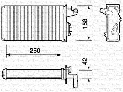 Heat Exchanger, interior heating MAGNETI MARELLI 350218052000
