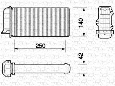 Heat Exchanger, interior heating MAGNETI MARELLI 350218059000