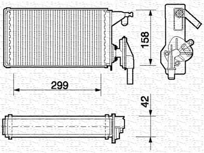 Heat Exchanger, interior heating MAGNETI MARELLI 350218063000