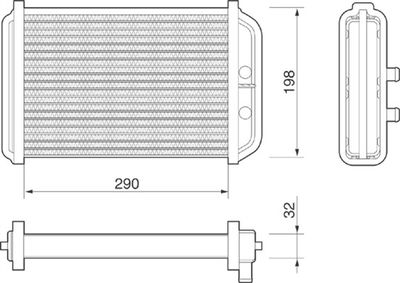 Heat Exchanger, interior heating MAGNETI MARELLI 350218068000