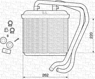Heat Exchanger, interior heating MAGNETI MARELLI 350218071000