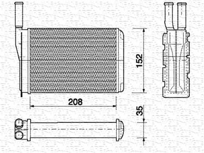 Heat Exchanger, interior heating MAGNETI MARELLI 350218154000