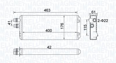 Heat Exchanger, interior heating MAGNETI MARELLI 350218325000