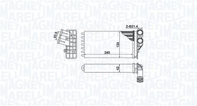 Heat Exchanger, interior heating MAGNETI MARELLI 350218430000